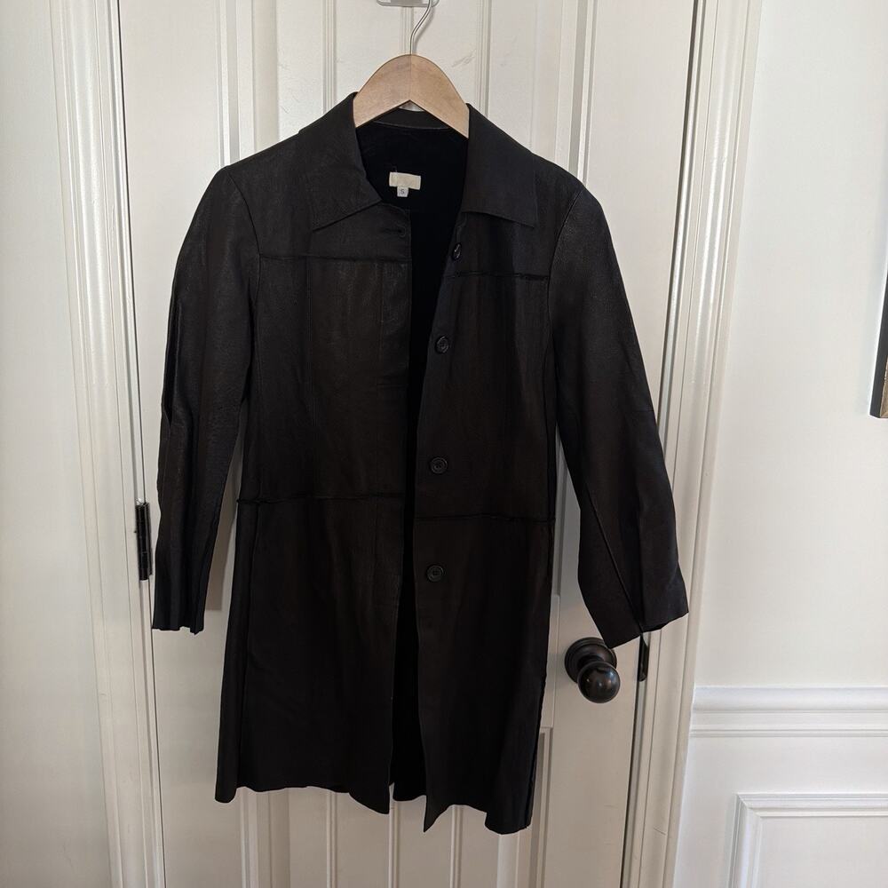 Vintage ilia Black 100% Leather Jacket Women’s Size Small
